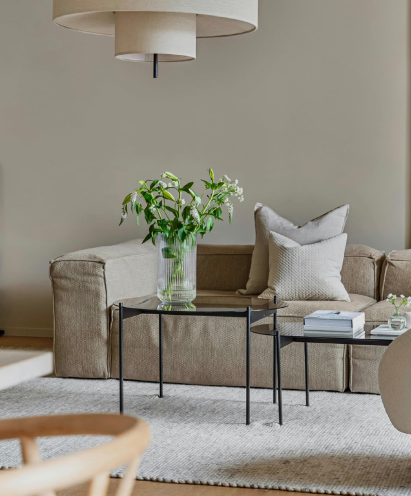 Calm maintained living room interior