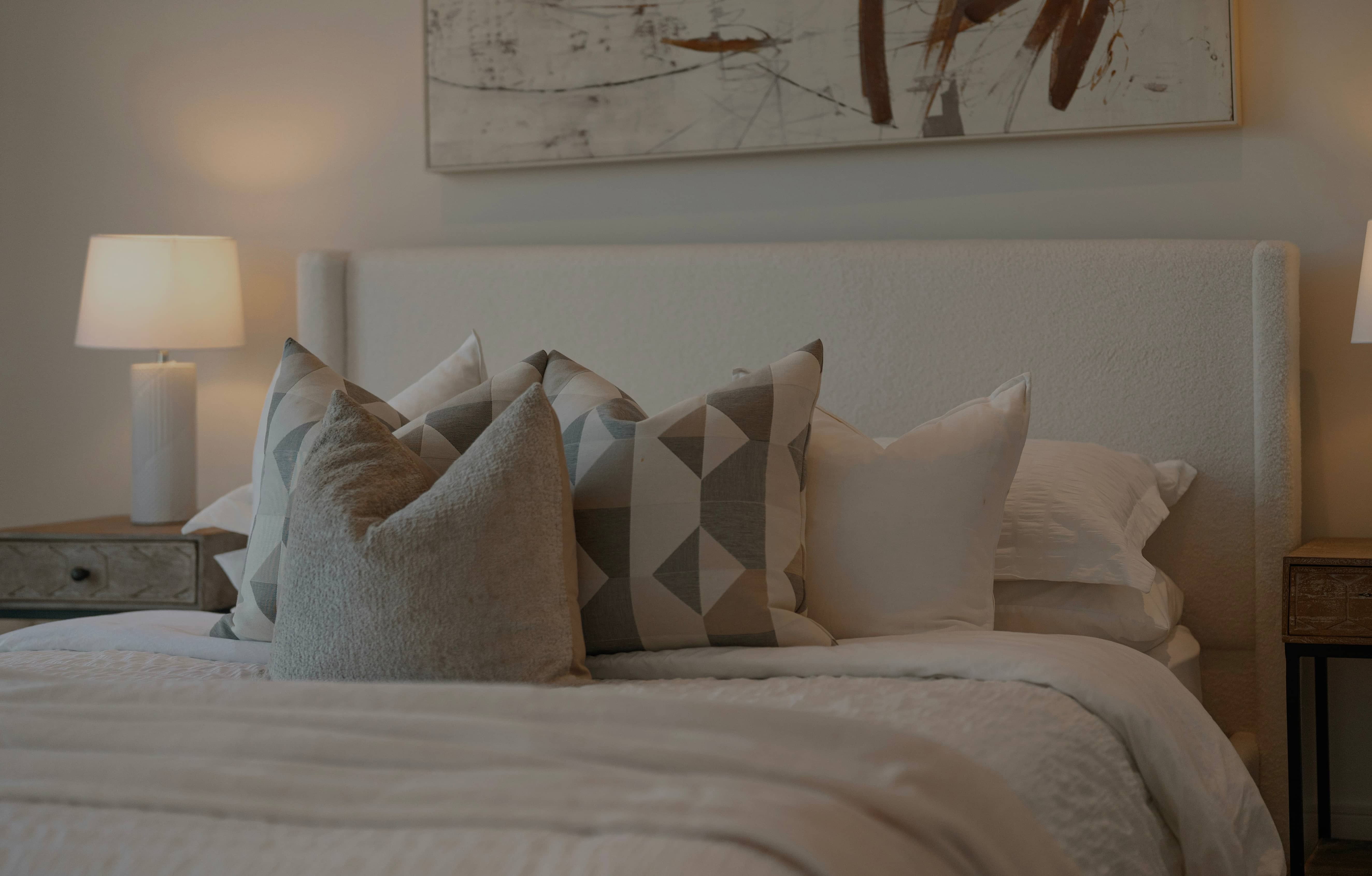 Quiet bedroom prepared to a maintained standard